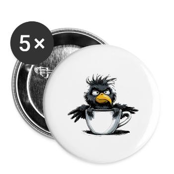 Vogel Keinen Bock Kaffee Bevor Du Fragst Nein - Buttons klein 25 mm (5er Pack) - Weiß - Vorne