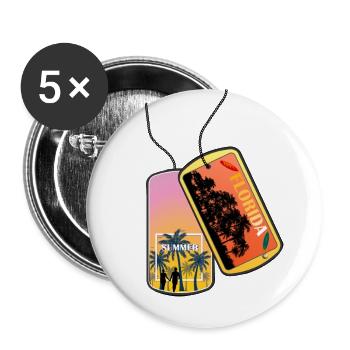 Erkennungsmarke FLORIDA Strand Miami Party - Buttons klein 25 mm (5er Pack) - Weiß - Vorne