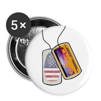 Erkennungsmarke SOUTH DAKOTA Fingerabdruck USA - Buttons klein 25 mm (5er Pack) - Weiß - Vorne