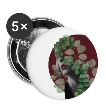 Femme abstraite - Lot de 5 petits badges (25 mm) - blanc - Devant