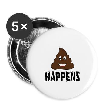 Shit Happens Cartoon - Buttons klein 25 mm (5er Pack) - Weiß - Vorne