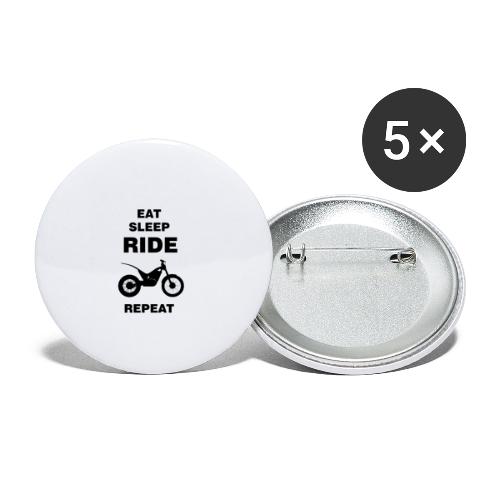 EAT SLEEP RIDE REPEAT Motorrad Trial - Buttons klein 25 mm (5er Pack)