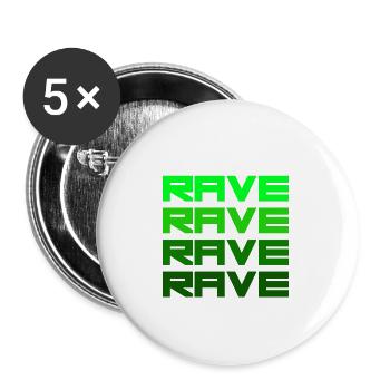 Rave green - Buttons klein 25 mm (5er Pack) - Weiß - Vorne