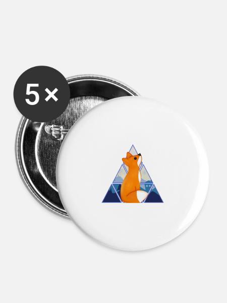 Süßer Fuchs - Buttons klein 25 mm (5er Pack) - Weiß