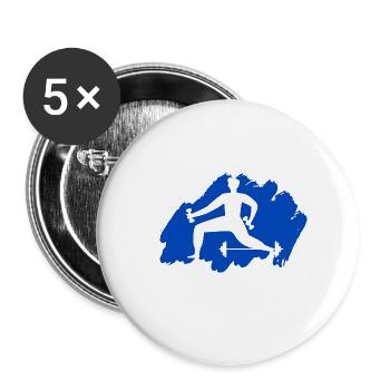 Musculation - Haltérophilie - Fitness - Entraînement - Lot de 5 petits badges (25 mm) - blanc - Devant