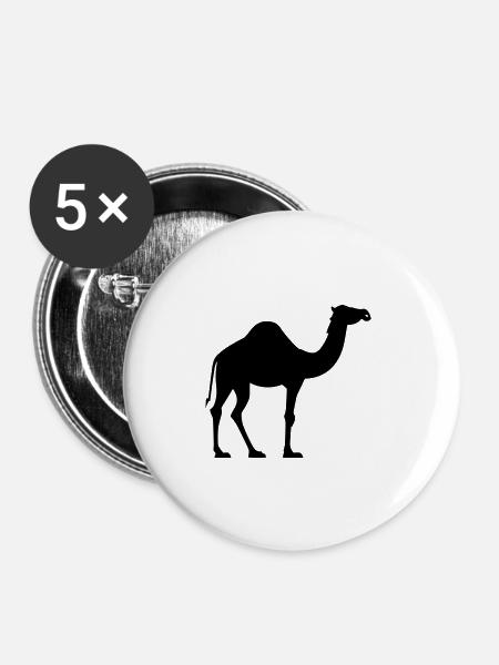 Kamel - Buttons klein 25 mm (5er Pack) - Weiß