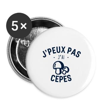 J peux pas j ai Cepes - Lot de 5 petits badges (25 mm) - blanc - Devant