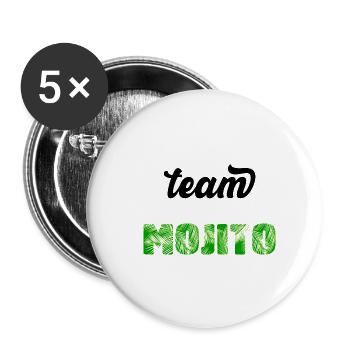 Team MOJITO - Buttons small 1''/25 mm (5-pack) - white - Front