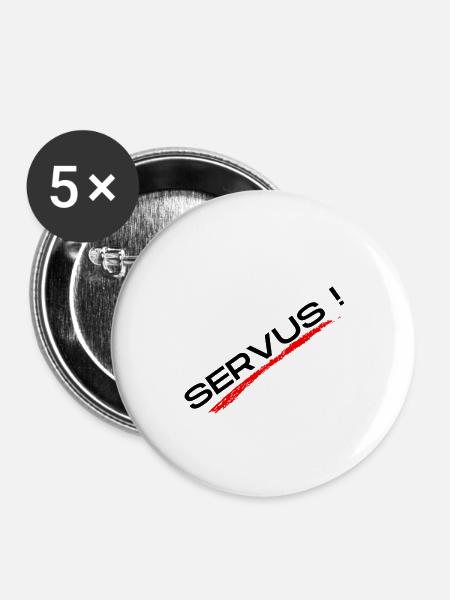 Servus - Buttons klein 25 mm (5er Pack) - Weiß