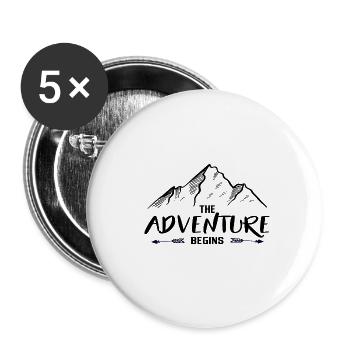 the adventure begins - Buttons small 1''/25 mm (5-pack) - white - Front
