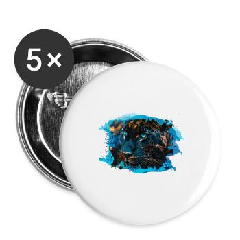 wildkatze,Tiger,Leopard,Pailletten,Glitzer,gold - Buttons klein 25 mm (5er Pack) - Weiß - Vorne