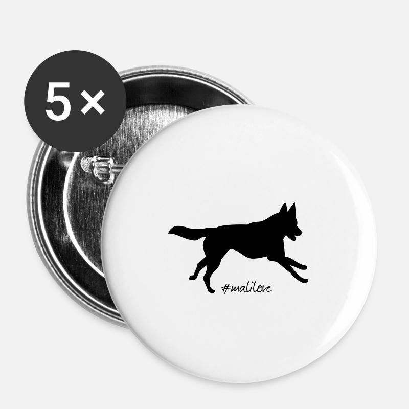 amour Mali - Lot de 5 petits badges (25 mm) - blanc