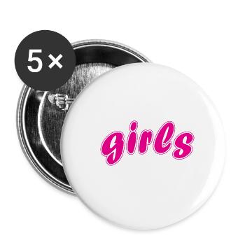 girls - Lot de 5 petits badges (25 mm) - blanc - Devant