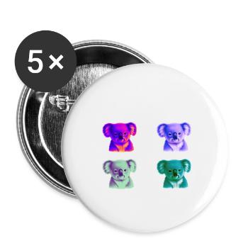 Koala bunt Geschenkidee Koalas Pop Art Pop-Art - Buttons klein 25 mm (5er Pack) - Weiß - Vorne