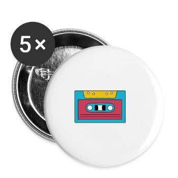 Kassette - Buttons klein 25 mm (5er Pack) - Weiß - Vorne