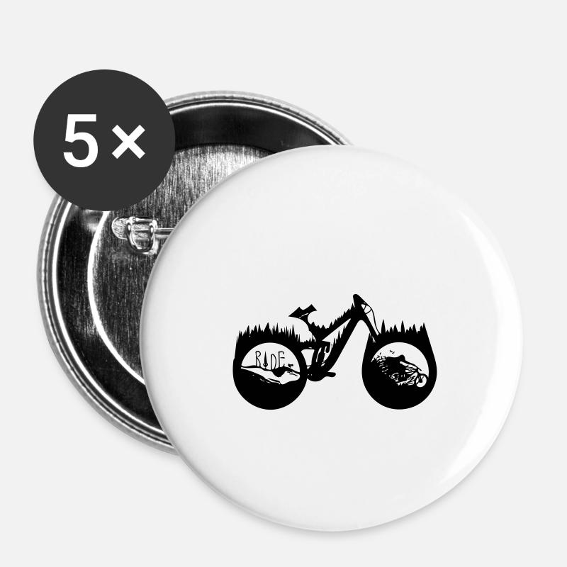 Fahrrad - Buttons klein 25 mm (5er Pack) - Weiß