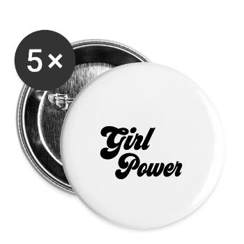 Pouvoir des filles - Lot de 5 petits badges (25 mm) - blanc - Devant