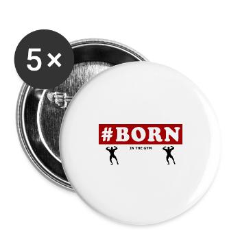 #Born Dans le gymnase Fitness Entraînement sportif - Lot de 5 petits badges (25 mm) - blanc - Devant