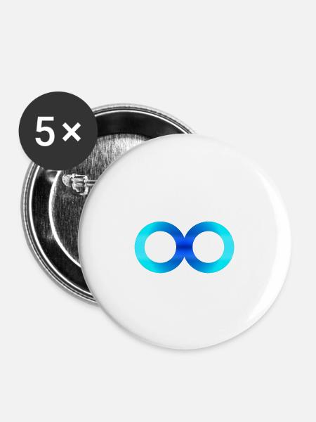 Acht Unendlichkeit 5 - Buttons klein 25 mm (5er Pack) - Weiß