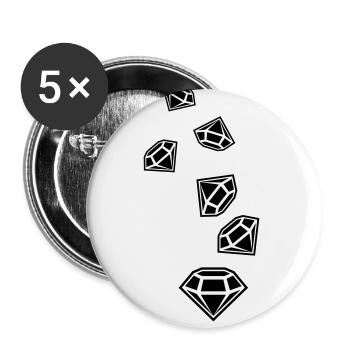 Diamant Icon Silhouette - Buttons klein 25 mm (5er Pack) - Weiß - Vorne
