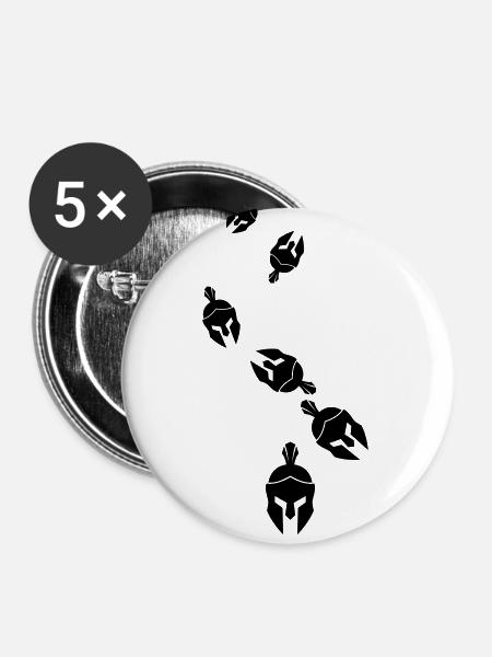 Spartaner Helm - Buttons klein 25 mm (5er Pack) - Weiß