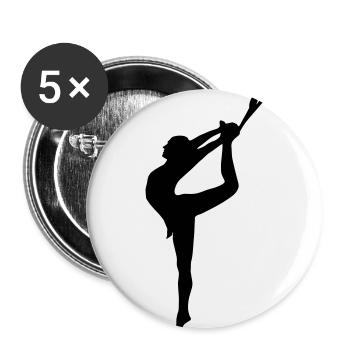 Gymnast, Gymnastics - Buttons small 1''/25 mm (5-pack) - white - Front