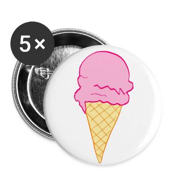 ice cream glace - Lot de 5 petits badges (25 mm) - blanc - Devant