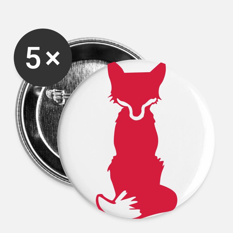 Wie ein Fuchs - Buttons klein 25 mm (5er Pack) - Weiß