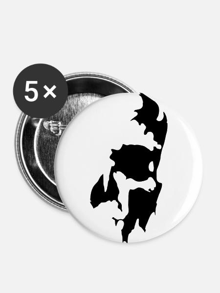 Skull - Buttons klein 25 mm (5er Pack) - Weiß