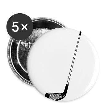 bâton de golf - Lot de 5 petits badges (25 mm) - blanc - Devant