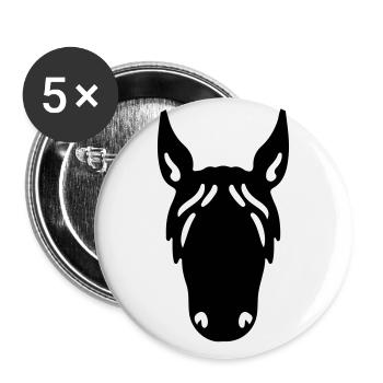 Horse Horse Head Rider Equestrian Sport - Buttons small 1''/25 mm (5-pack) - white - Front