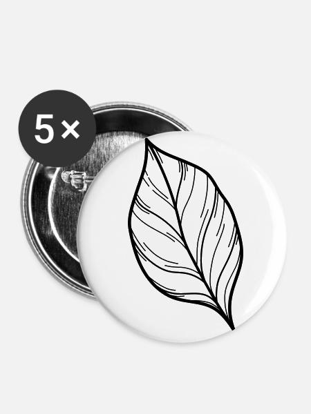 simple Wildblume - Buttons klein 25 mm (5er Pack) - Weiß