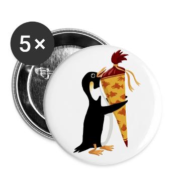 pinguin schultüte - Buttons klein 25 mm (5er Pack) - Weiß - Vorne