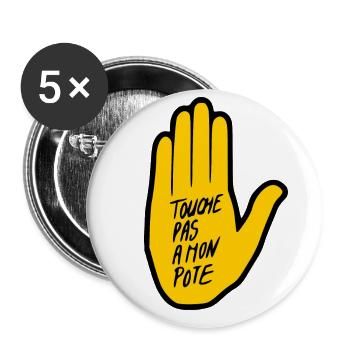 touche pas a mon pote - Lot de 5 petits badges (25 mm) - blanc - Devant
