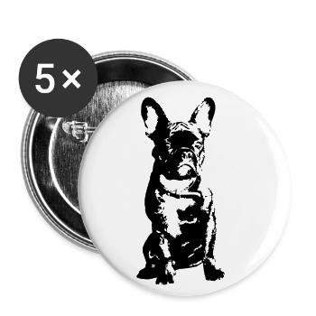 French Bully - Buttons small 1''/25 mm (5-pack) - white - Front