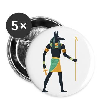 Anubis Egypt Hieroglyphics Graphic Old Dog - Buttons small 1''/25 mm (5-pack) - white - Front