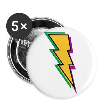 Blitz - Buttons klein 25 mm (5er Pack) - Weiß - Vorne
