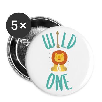 Wild and one - Buttons small 1''/25 mm (5-pack) - white - Front