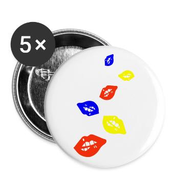 Lip symbol - Buttons small 1''/25 mm (5-pack) - white - Front