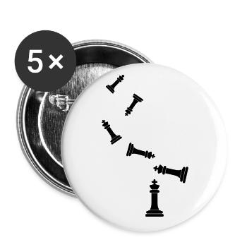 Schachfigur König - Buttons klein 25 mm (5er Pack) - Weiß - Vorne