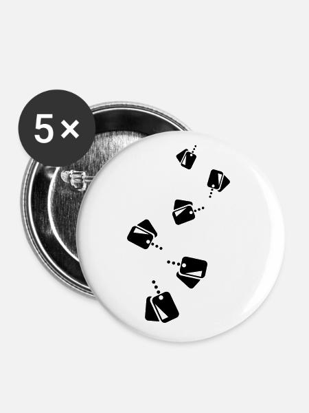 Abzeichen Icon symbol - Buttons klein 25 mm (5er Pack) - Weiß