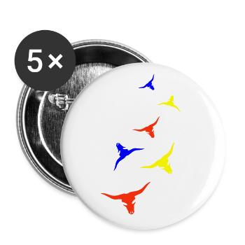Bull Skull Cow - Buttons small 1''/25 mm (5-pack) - white - Front