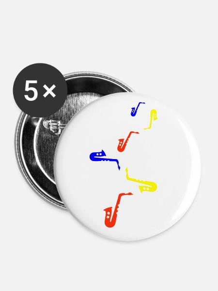 Trompete instrument - Buttons klein 25 mm (5er Pack) - Weiß