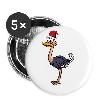 Strauß Comic Weihnachten - Buttons klein 25 mm (5er Pack) - Weiß - Vorne