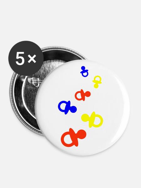 Schnuller Baby - Buttons klein 25 mm (5er Pack) - Weiß