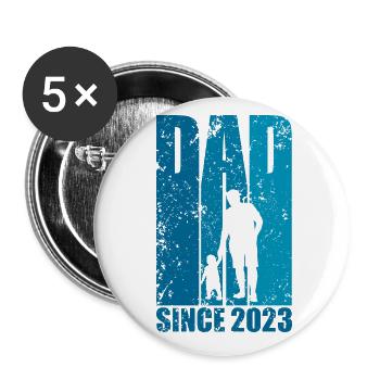 DAD SINCE 2023 DAD-TO-BE - Buttons small 1''/25 mm (5-pack) - white - Front