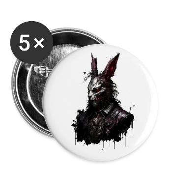 Untoter Osterhase mit Anzug - Buttons klein 25 mm (5er Pack) - Weiß - Vorne