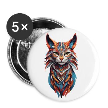 Boho Wildcats Spirit Design - Buttons small 1''/25 mm (5-pack) - white - Front