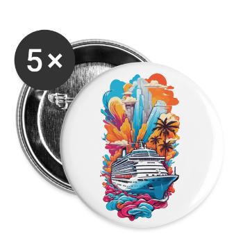 Cruise Dream Sea & Luxury Cruise - Buttons small 1''/25 mm (5-pack) - white - Front