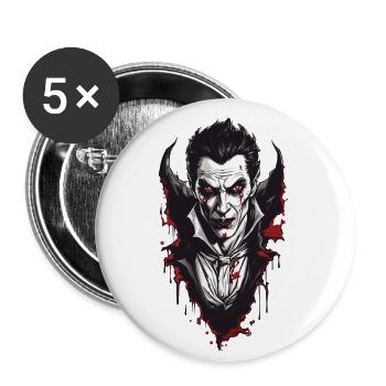 Nostalgic Vampire Retro Horror Aesthetic Design - Buttons small 1''/25 mm (5-pack) - white - Front